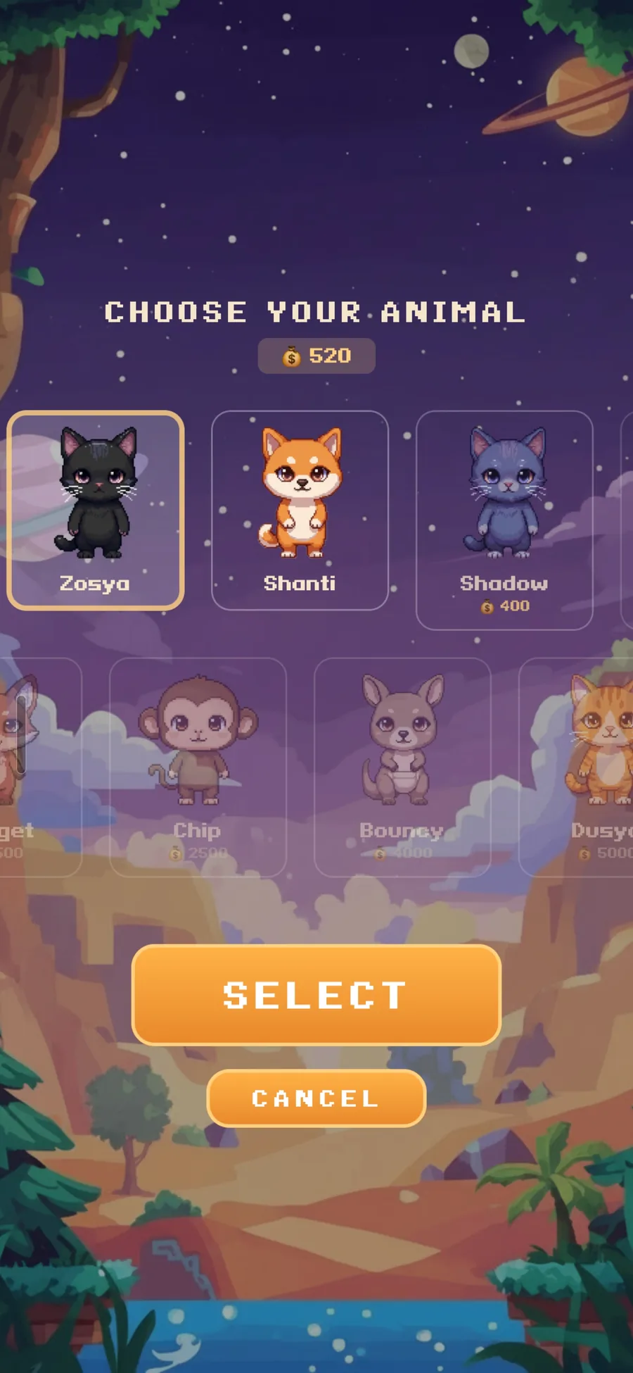 Space world with low gravity, floating platforms, and a distant planet